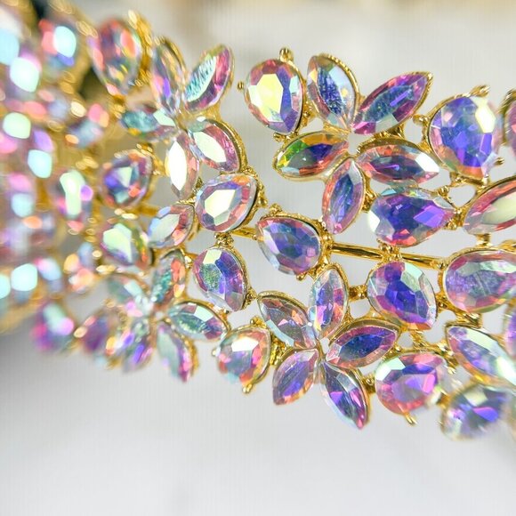 Wedding Bridal Headband, Crystal Bridesmaid Headpiece, Princess Floral Crown main image 6